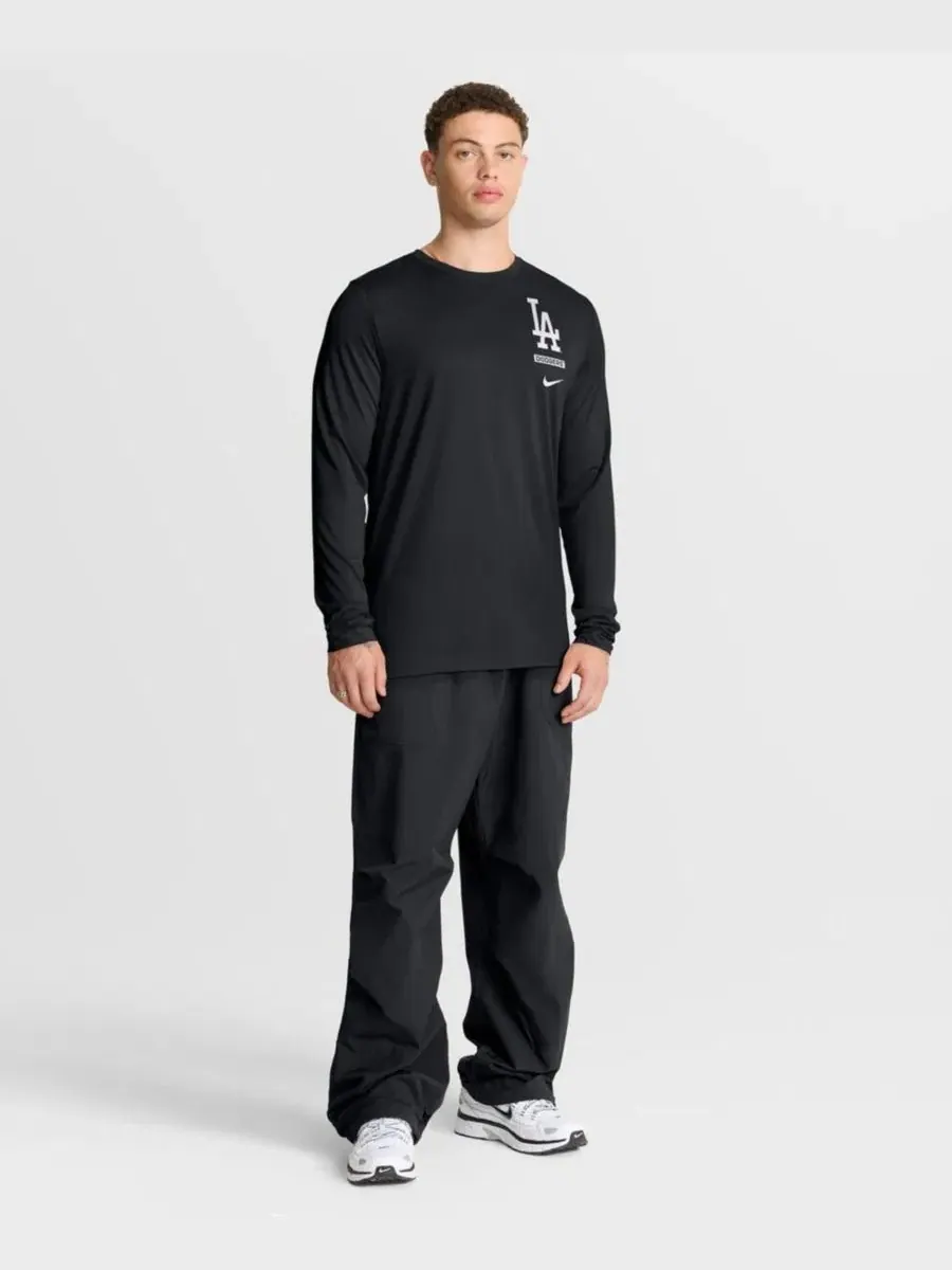 Мужская черная футболка с длинным рукавом Los Angeles Dodgers 2-Hit Legend Dri-FIT Nike — изображение 5 из 5, черный