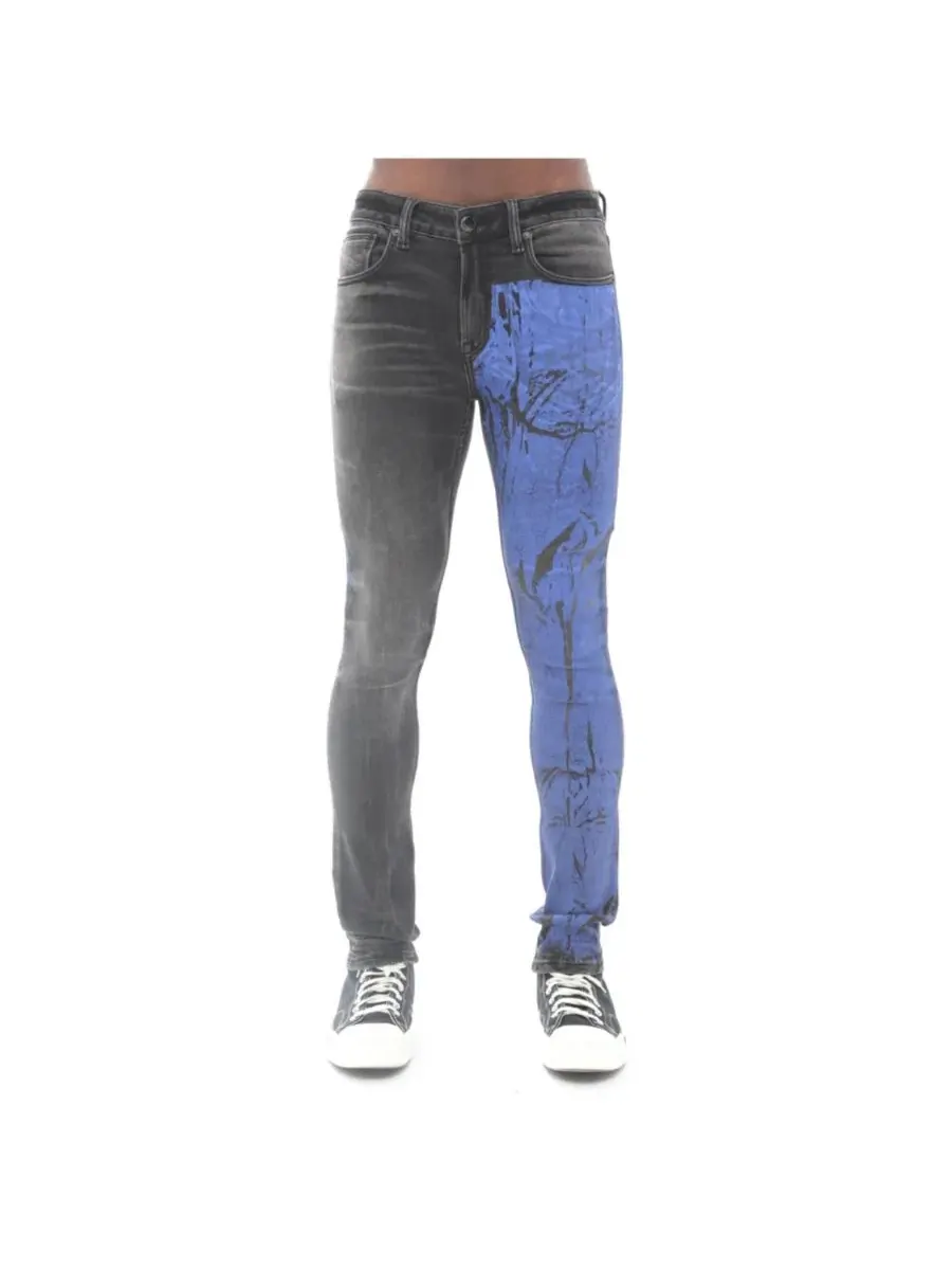 Мужские джинсы Strat Super Skinny Fit с эффектом мятой ткани Hvman Chosen To Prevail X Cult