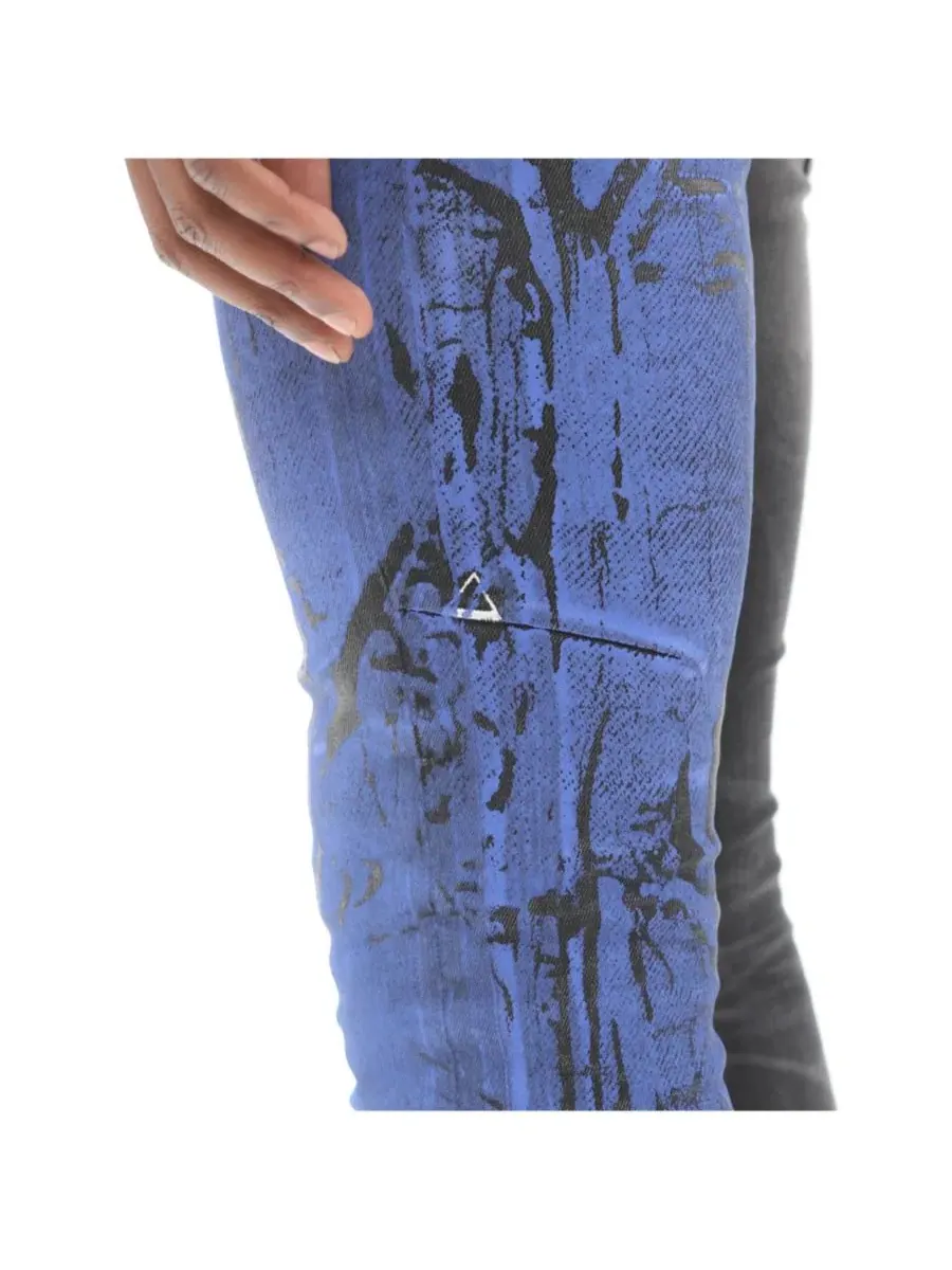 Мужские джинсы Strat Super Skinny Fit с эффектом мятой ткани Hvman Chosen To Prevail X Cult — изображение 4 из 4