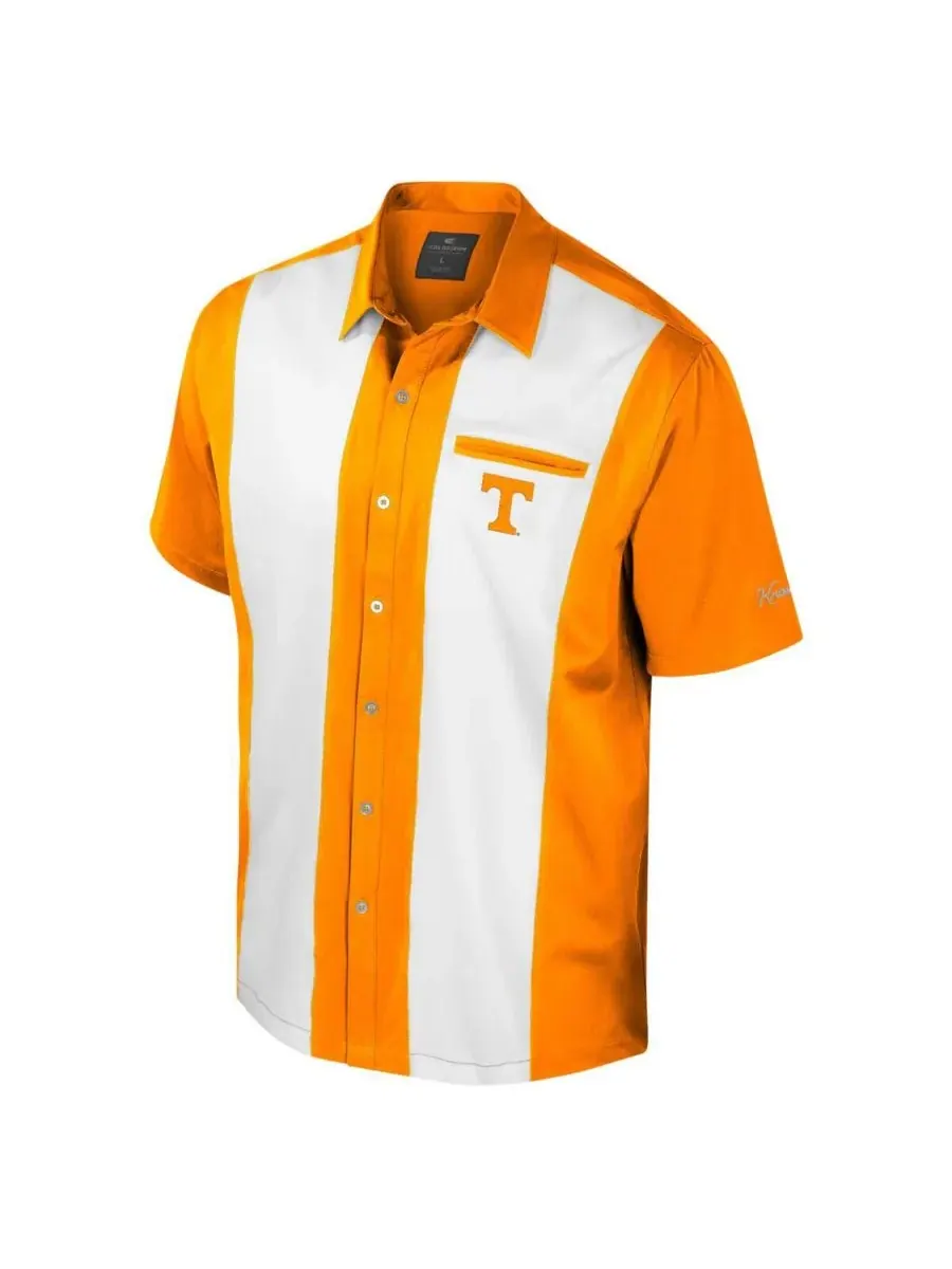 Colosseum Мужская оранжевая рубашка для боулинга Tennessee Volunteers Strike с пуговицами — изображение 2 из 3, оранжевый