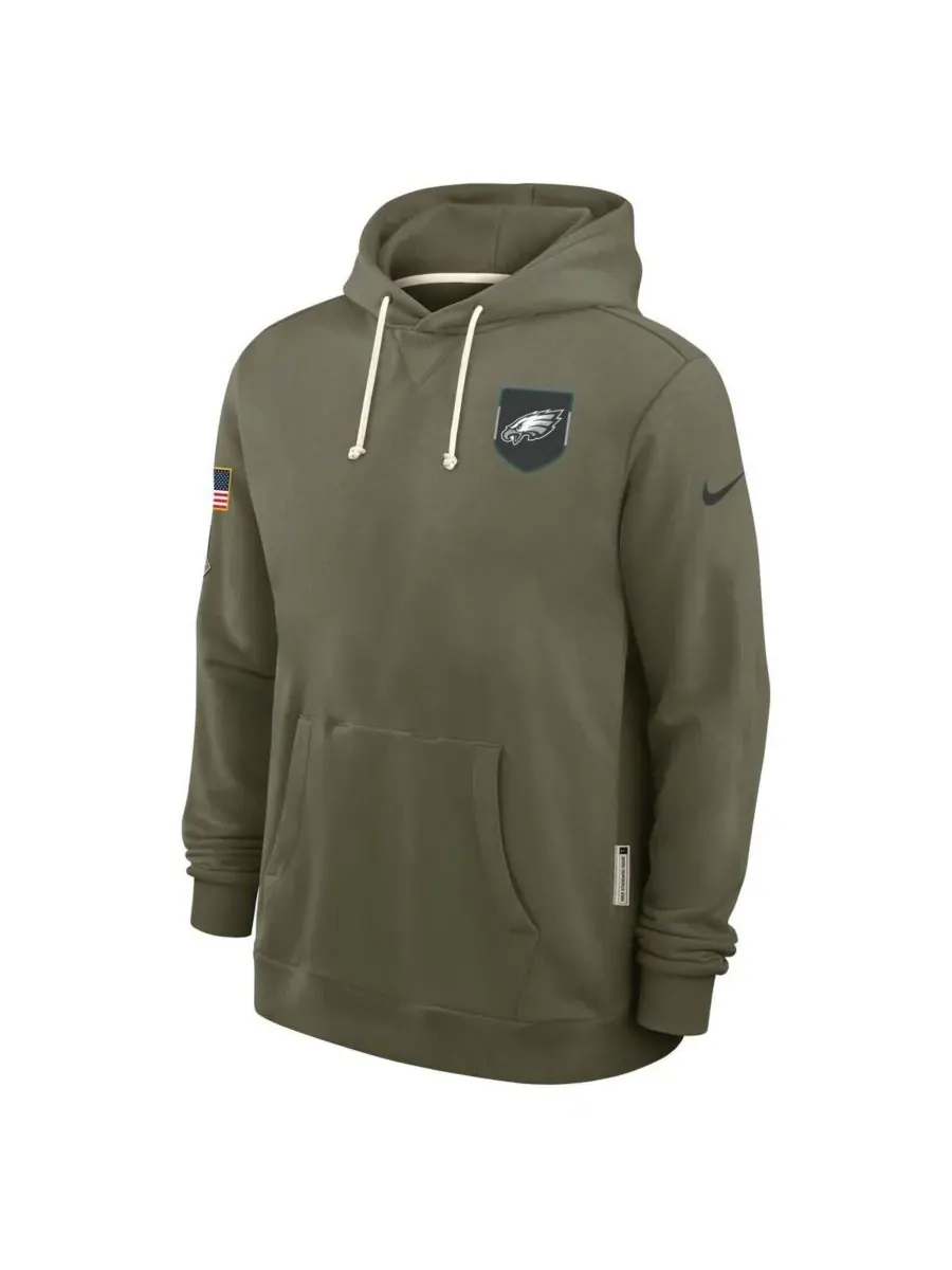 Nike Мужская толстовка Dri-FIT оливкового цвета с символикой Philadelphia Eagles 2025 Salute to — изображение 4 из 5