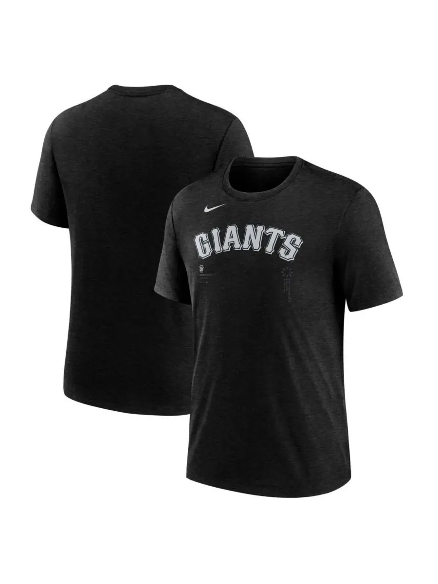 Nike Мужская футболка San Francisco Giants Lights Out Tri-Blend черного цвета — изображение 1 из 3, черный