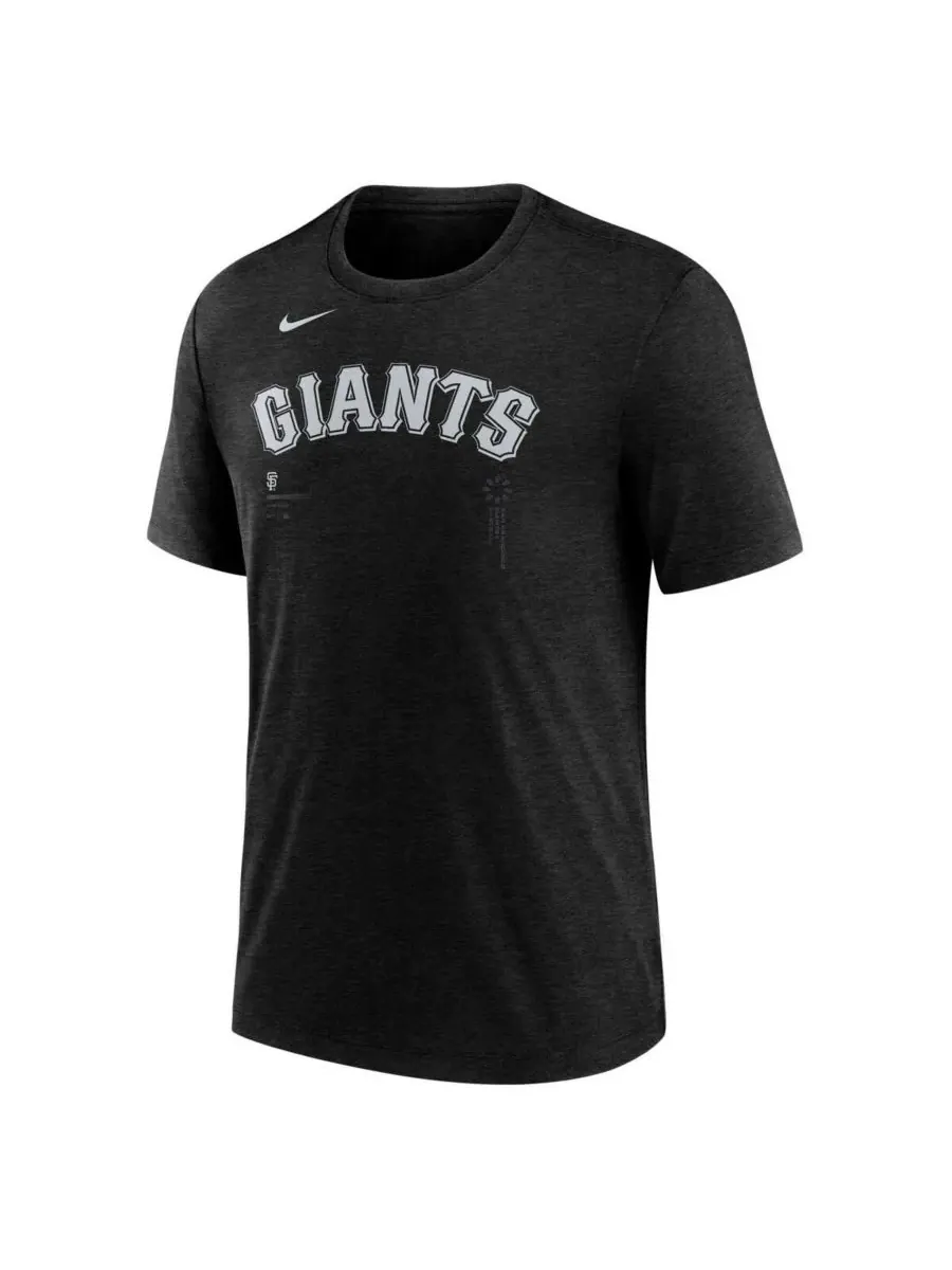 Nike Мужская футболка San Francisco Giants Lights Out Tri-Blend черного цвета — изображение 3 из 3, черный