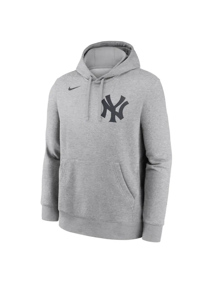 Nike Мужская флисовая толстовка с капюшоном Aaron Judge Heather Gray New York Yankees с именем и — изображение 3 из 3, серый