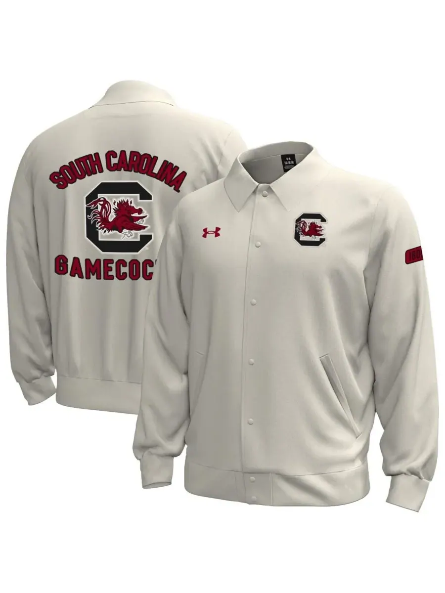 Мужская флисовая куртка Stone South Carolina Gamecocks Gameday Icon с застежкой на кнопках Under — изображение 1 из 3, серый