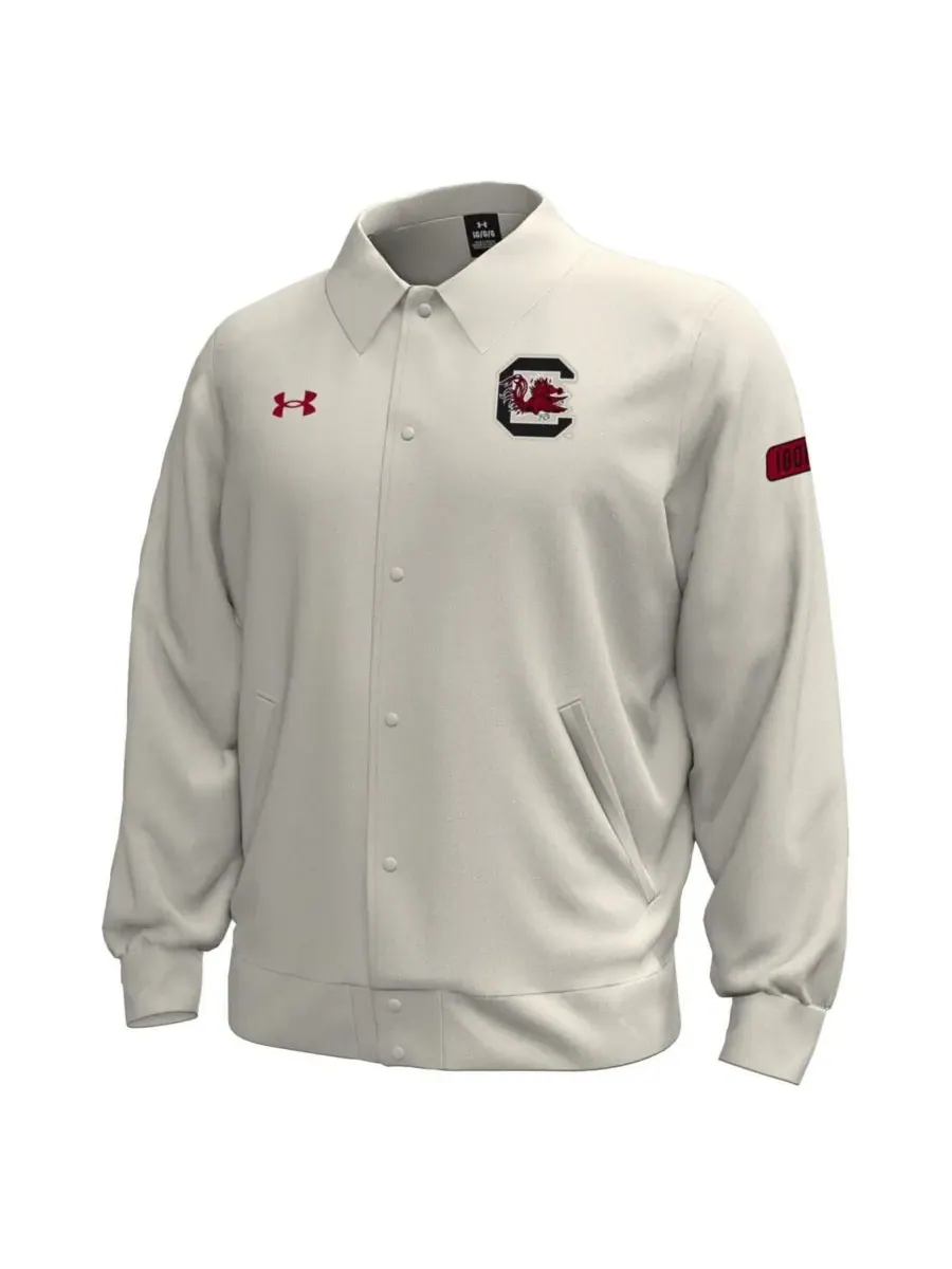Мужская флисовая куртка Stone South Carolina Gamecocks Gameday Icon с застежкой на кнопках Under — изображение 2 из 3, серый