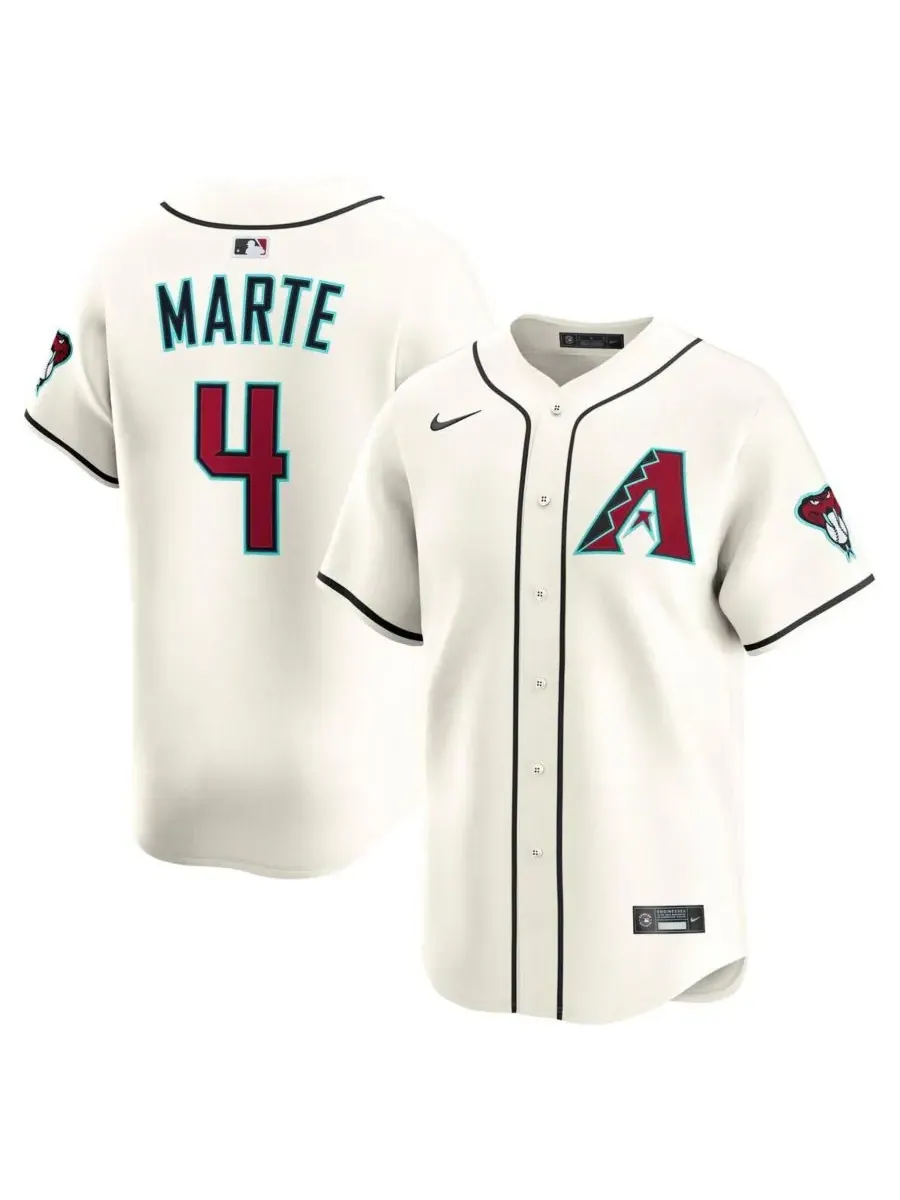 Nike Мужская футболка Ketel Marte Cream Arizona Diamondbacks, альтернативная лимитированная серия — изображение 1 из 3