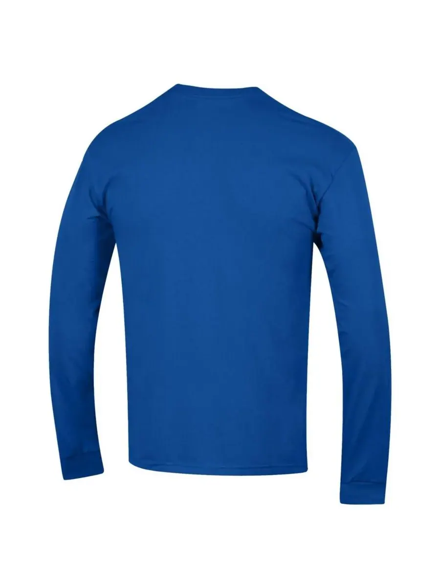 Champion Мужская футболка с длинным рукавом Royal Duke Blue Devils Arch Over Logo 2-Hit — изображение 3 из 3, королевский