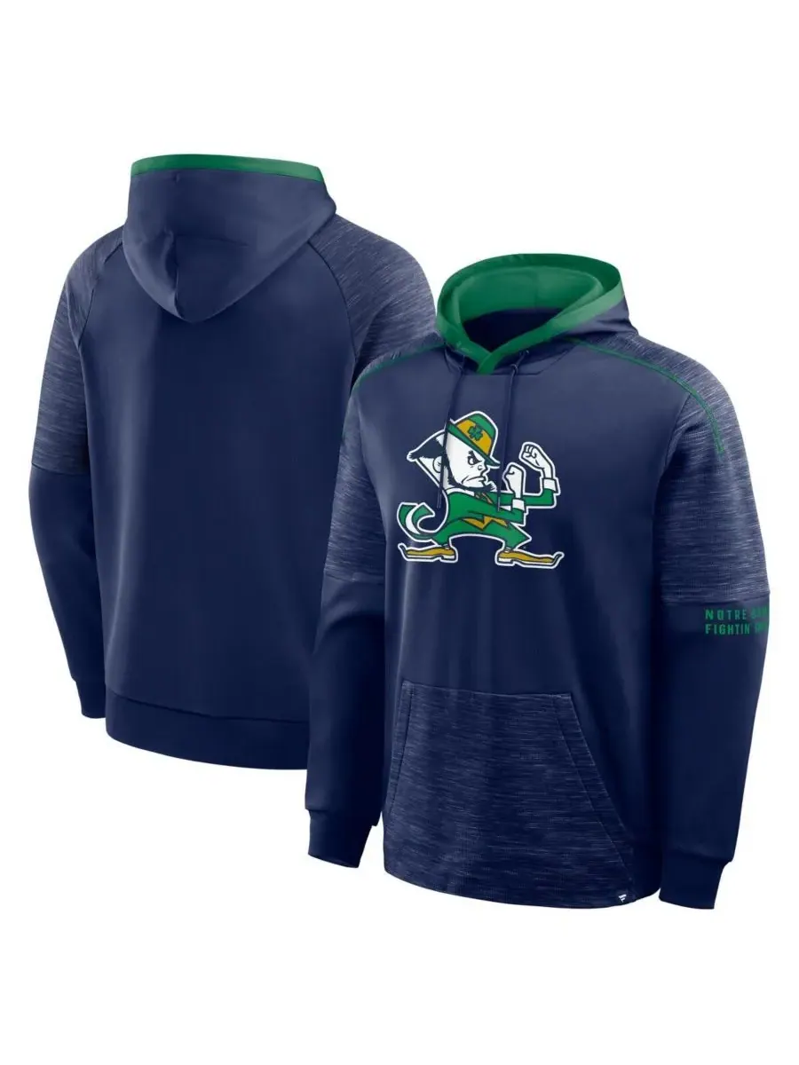 Fanatics Мужская темно-синяя толстовка с капюшоном Notre Dame Fighting Irish Quad Defender — изображение 1 из 3, темно-синий