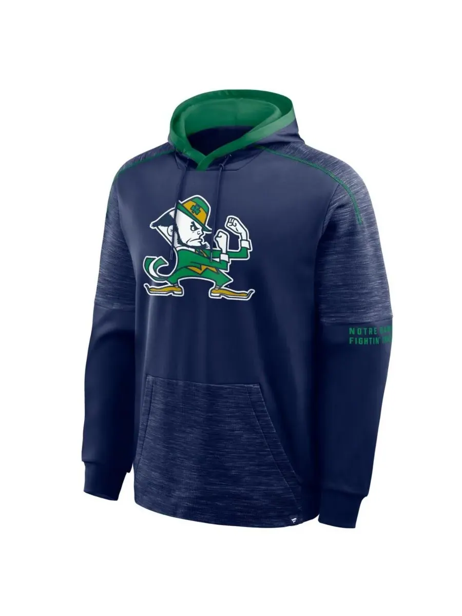 Fanatics Мужская темно-синяя толстовка с капюшоном Notre Dame Fighting Irish Quad Defender — изображение 3 из 3, темно-синий