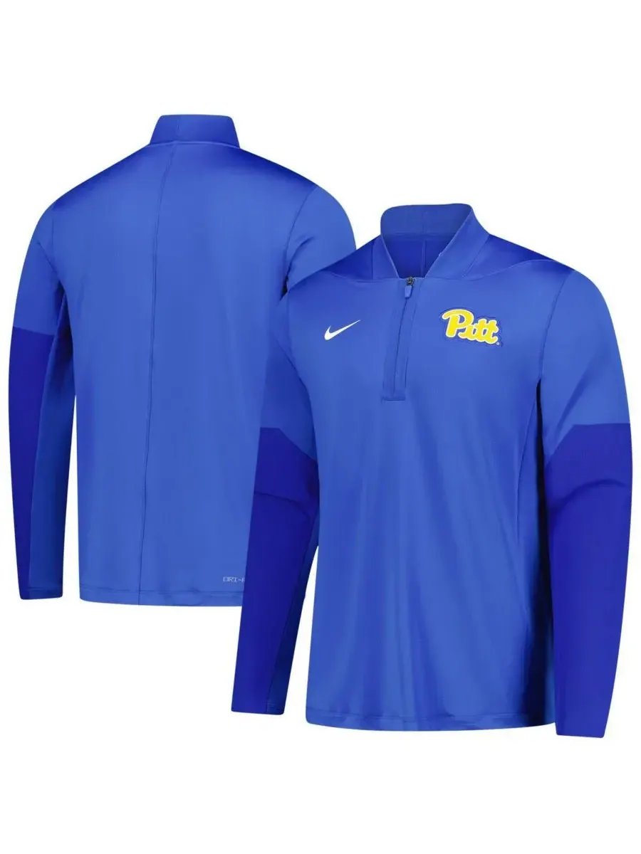 Мужская толстовка Royal Pitt Panthers Dri-FIT с застежкой-молнией до середины груди Nike — изображение 1 из 4, королевский