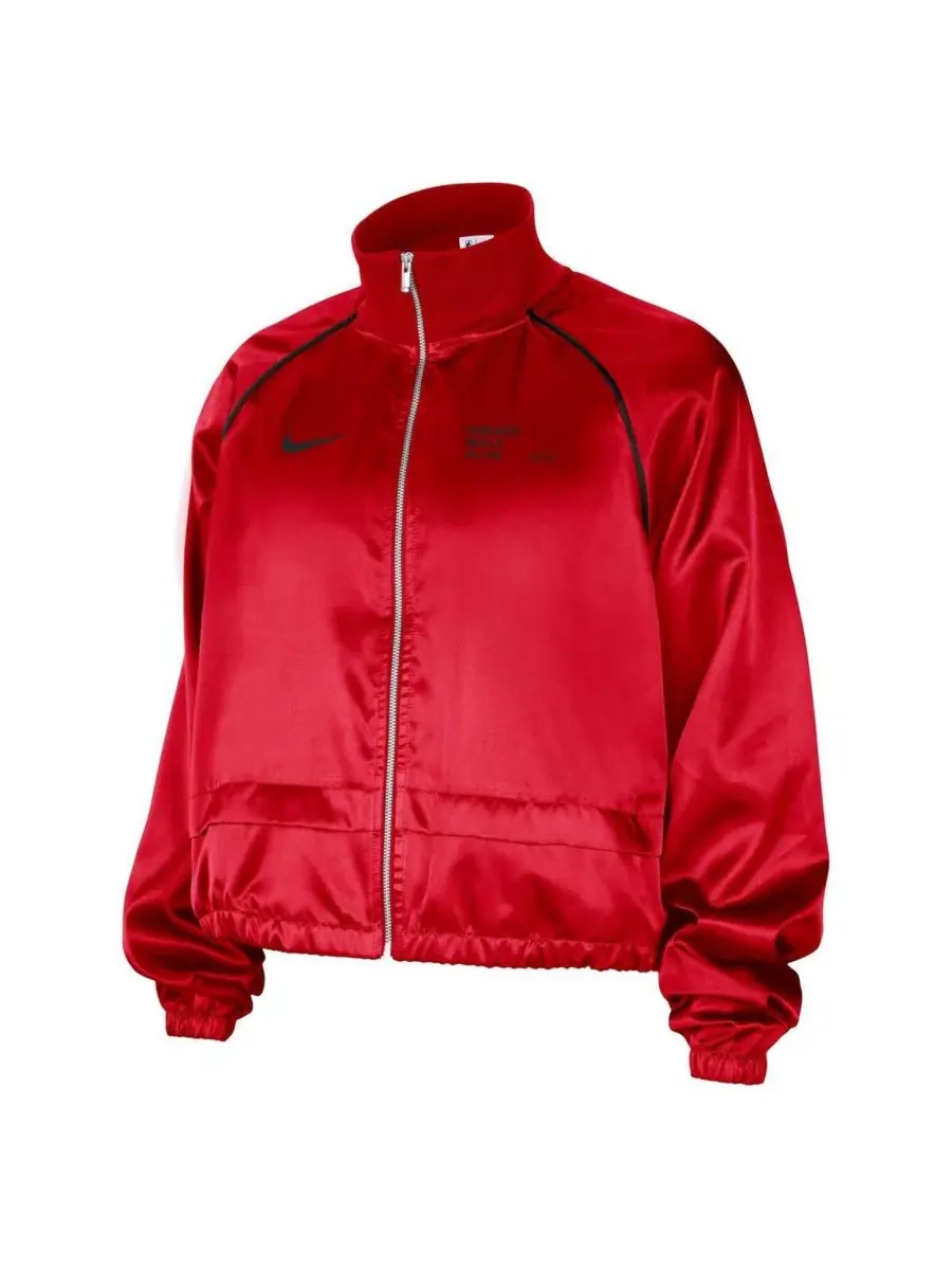 Nike Женская красная куртка Chicago Bulls Courtside Retro Fly с рукавами реглан и полной — изображение 2 из 4, красный
