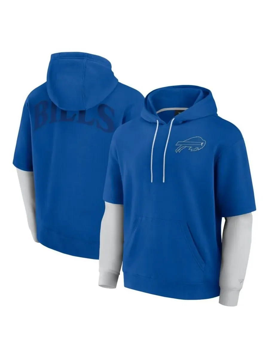 Мужская и женская толстовка с капюшоном Royal Buffalo Bills Sleek Elements Fanatics — изображение 1 из 3, королевский