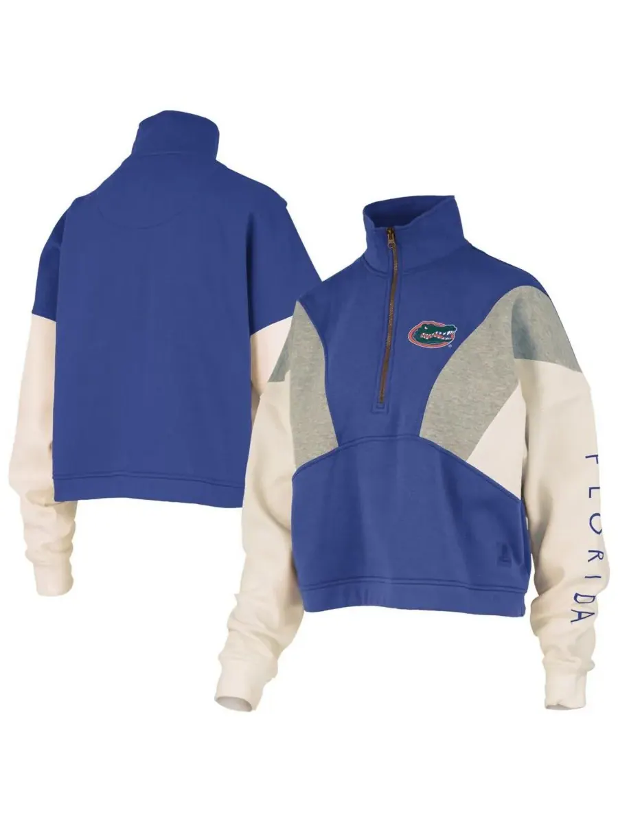 Женская толстовка Royal Florida Gators Ferrara с цветными блоками и застежкой-молнией до середины — изображение 1 из 3