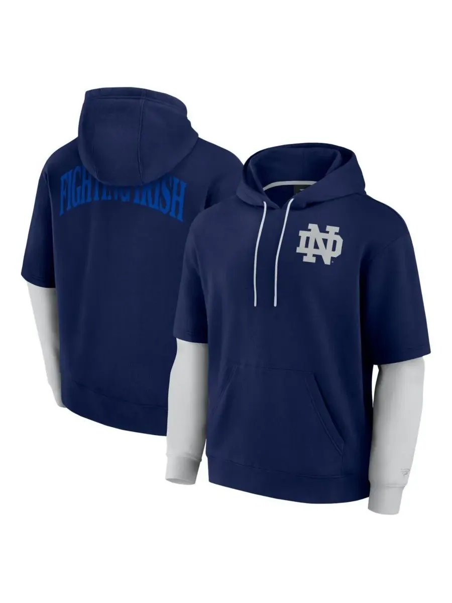 Fanatics Мужская темно-синяя толстовка с капюшоном Notre Dame Fighting Irish — изображение 1 из 3, темно-синий