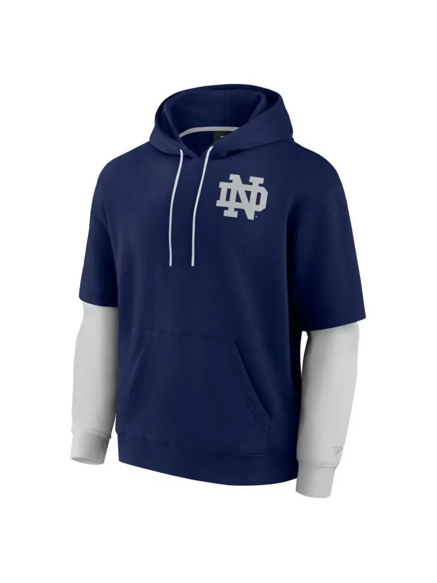 Fanatics Мужская темно-синяя толстовка с капюшоном Notre Dame Fighting Irish — изображение 2 из 3, темно-синий