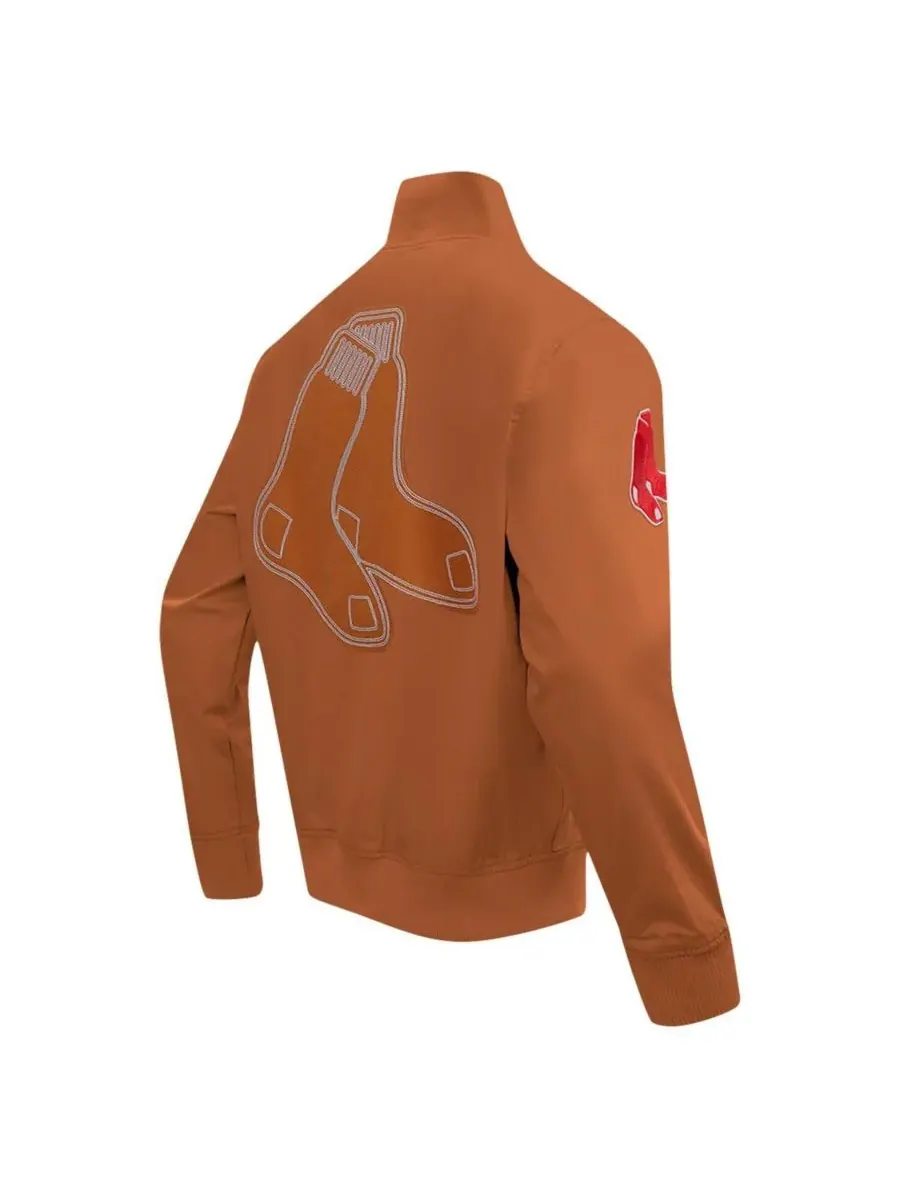 Pro Standard Мужская коричневая куртка на молнии Boston Red Sox Paint The City из саржи — изображение 3 из 4, коричневый