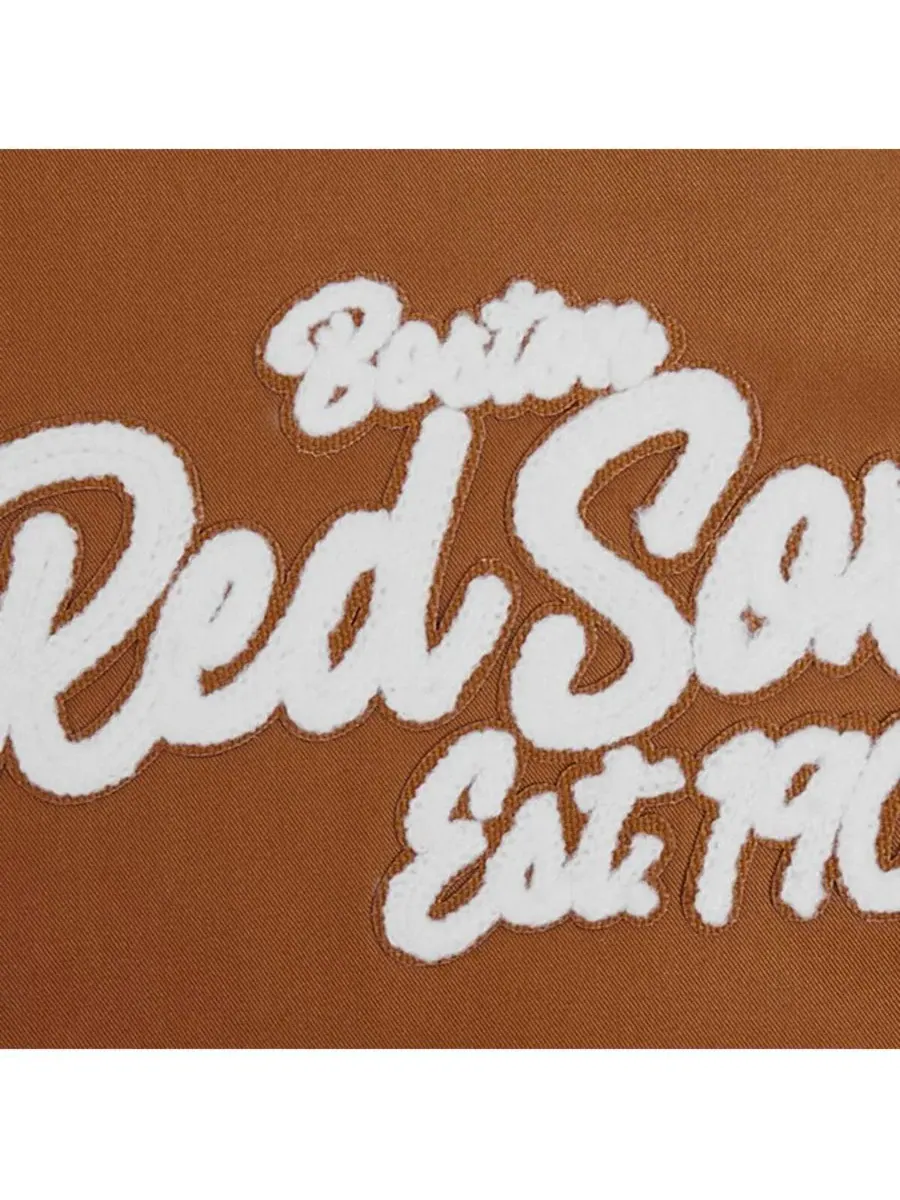 Pro Standard Мужская коричневая куртка на молнии Boston Red Sox Paint The City из саржи — изображение 4 из 4, коричневый