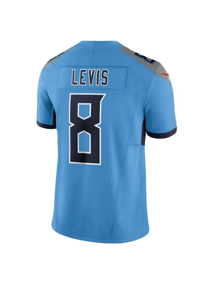 Nike Мужская футболка Will Levis светло-голубого цвета с символикой команды Tennessee Titans — изображение 3 из 3