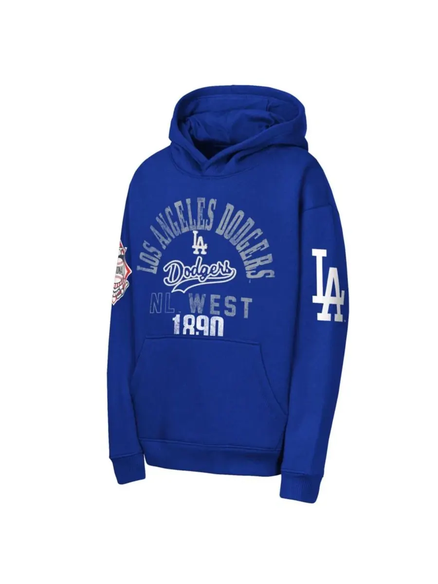 Худи с флисовой подкладкой, с принтом, Los Angeles Dodgers Outerstuff — изображение 3 из 3, королевский