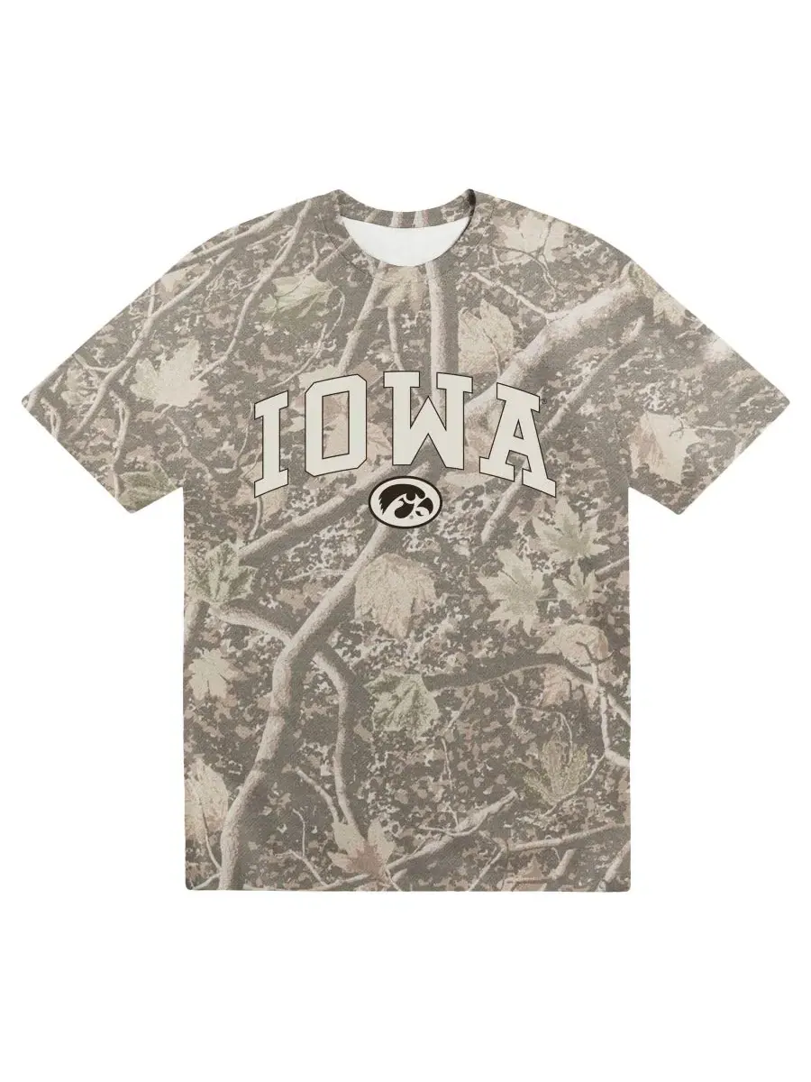 Футболка с принтом Iowa Hawkeyes Back Bay Heavyweight Uscape Apparel — изображение 1 из 1, камуфляж