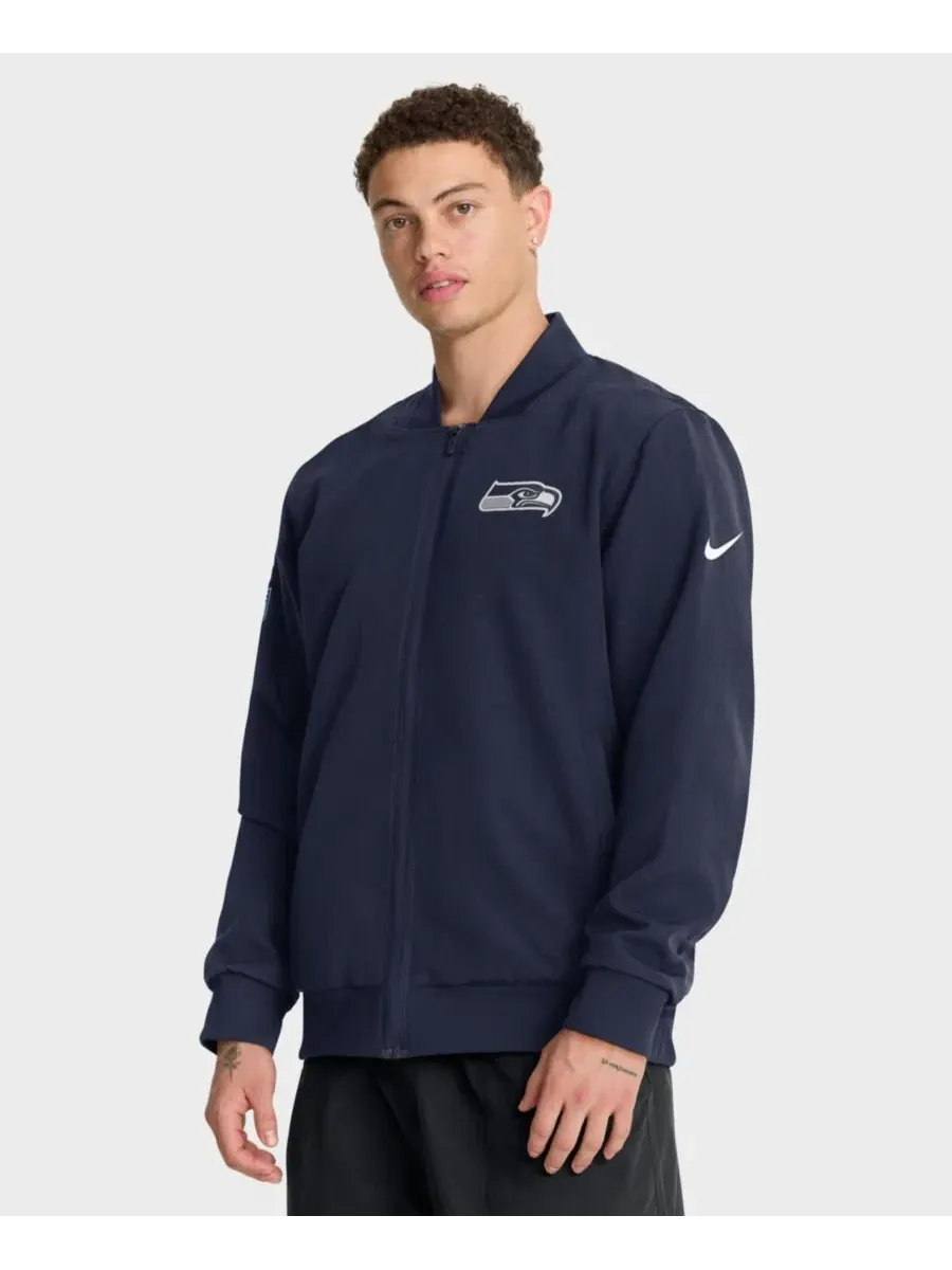 Бомбер Nike Seattle Seahawks Sideline Powerful Blocking — изображение 1 из 4, темно-синий