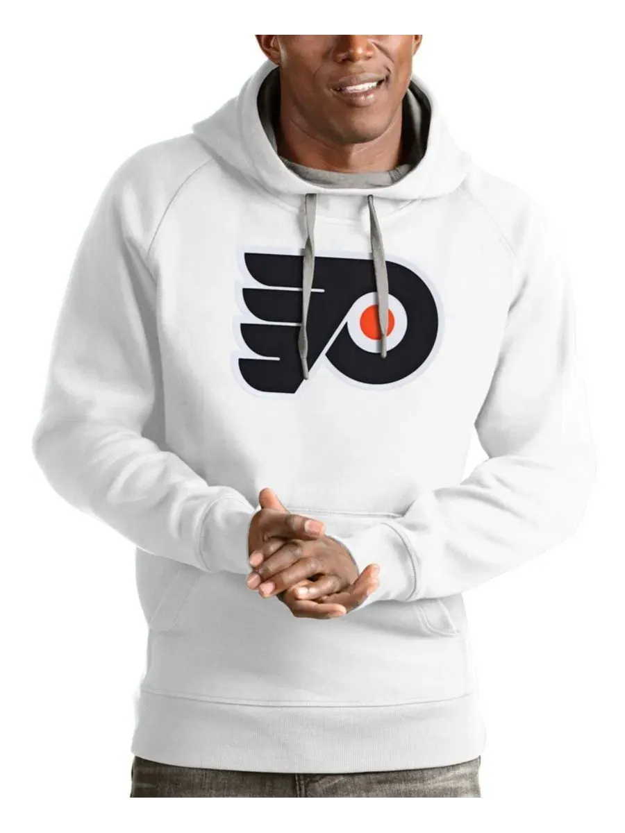 Худи с вышивкой Philadelphia Flyers Logo Victory Antigua — изображение 1 из 1, белый
