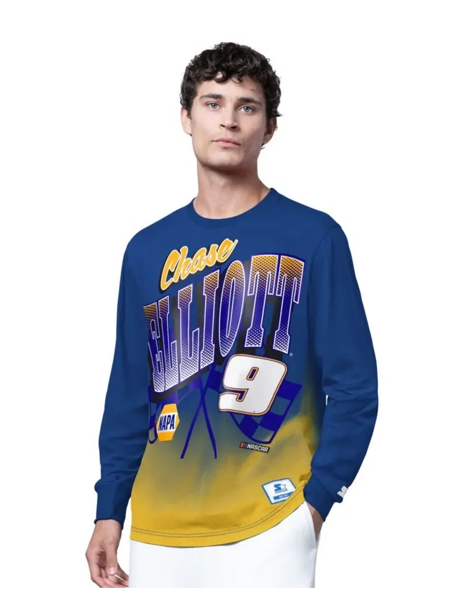 Футболка с длинным рукавом с принтом Chase Elliott Quarterback Extreme Starter — изображение 1 из 2, желтый