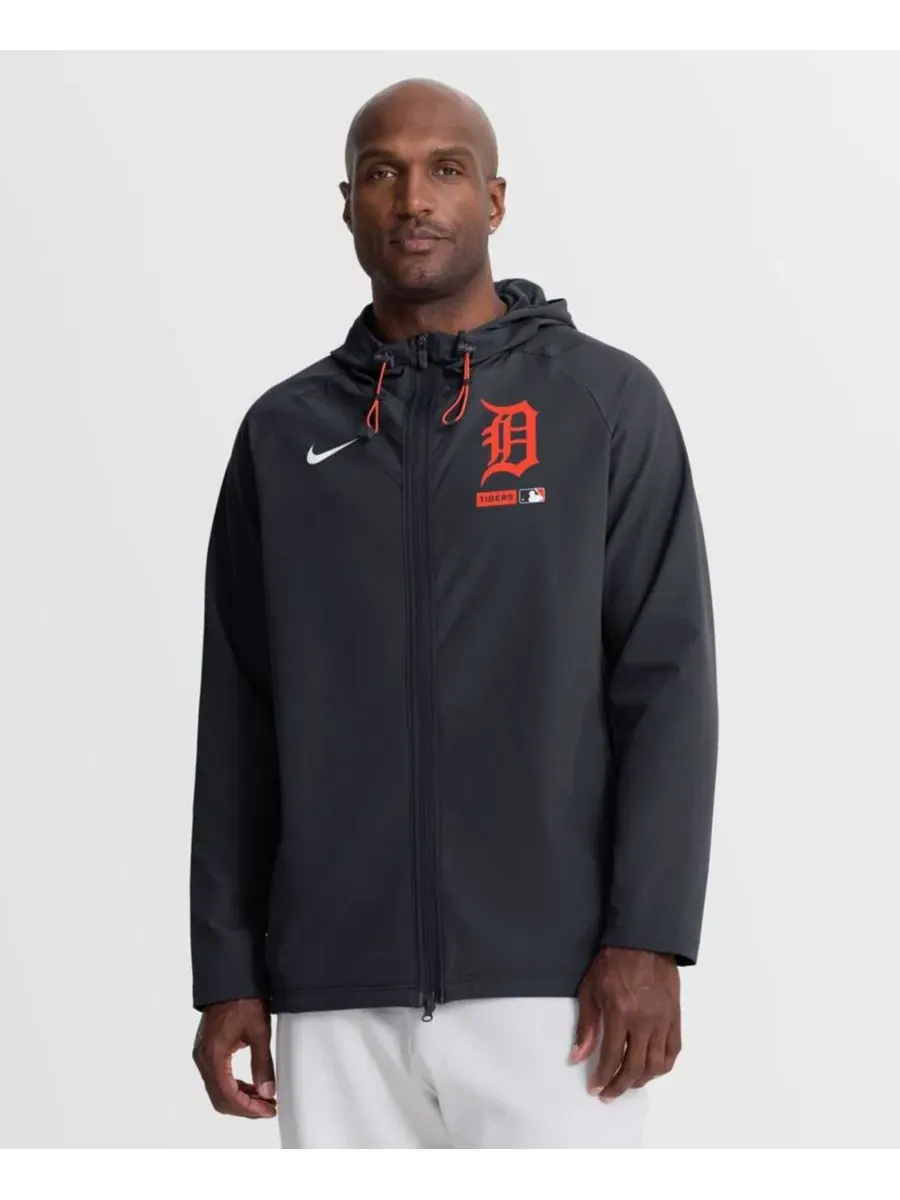 Мужская темно-синяя куртка Detroit Tigers из аутентичной коллекции, с рукавами реглан, термокроем и — изображение 1 из 3