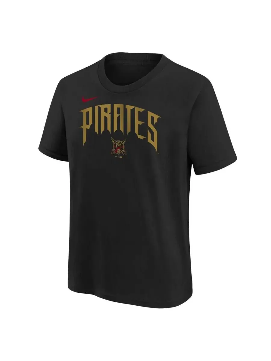 Футболка Big Boys and Girls Black Pittsburgh Pirates 2026 City Connect Wordmark Nike — изображение 3 из 3, черный