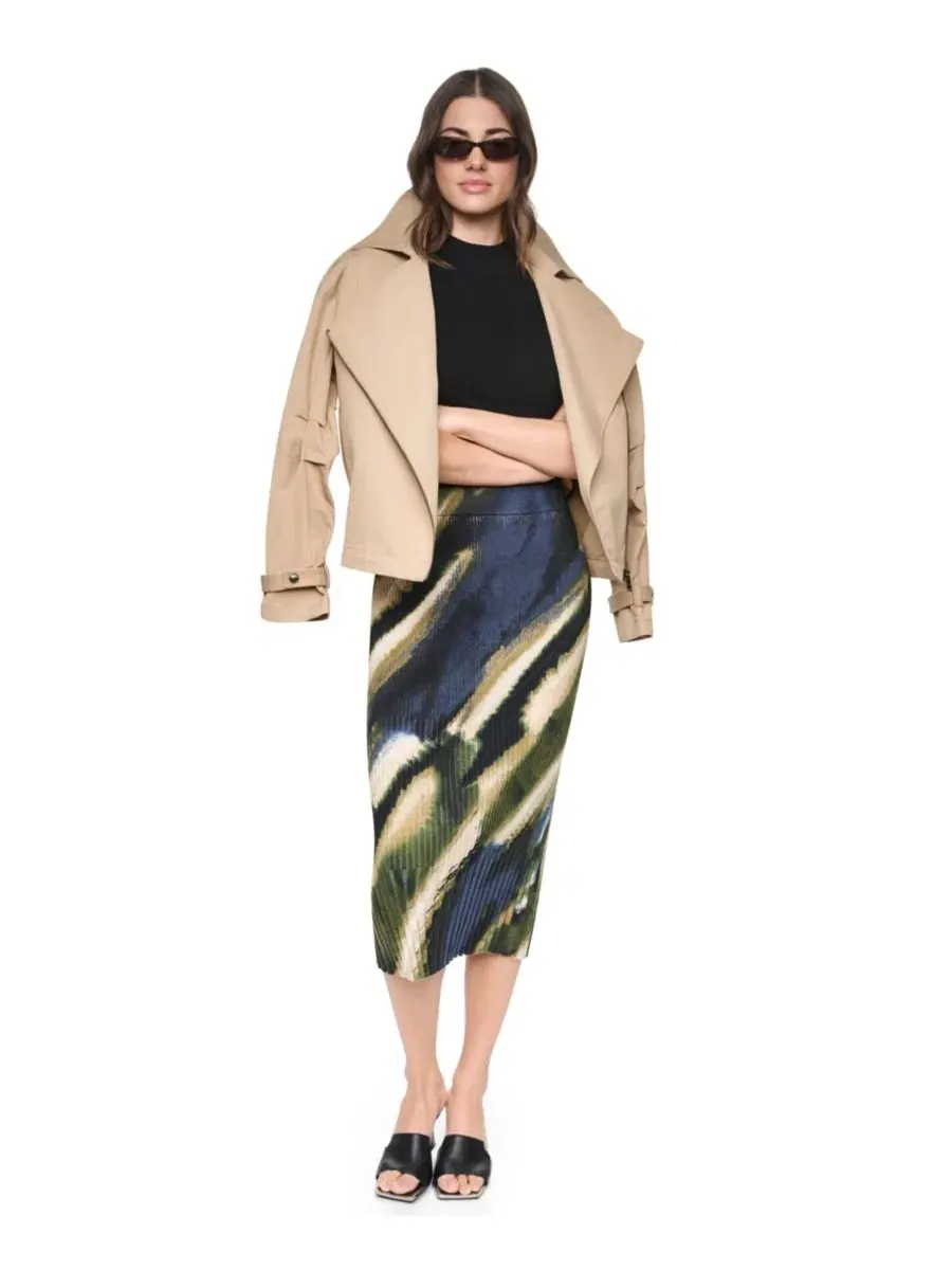 Карандашная юбка миди с принтом из рибаны DKNY, Brushed Riverside — изображение 3 из 7