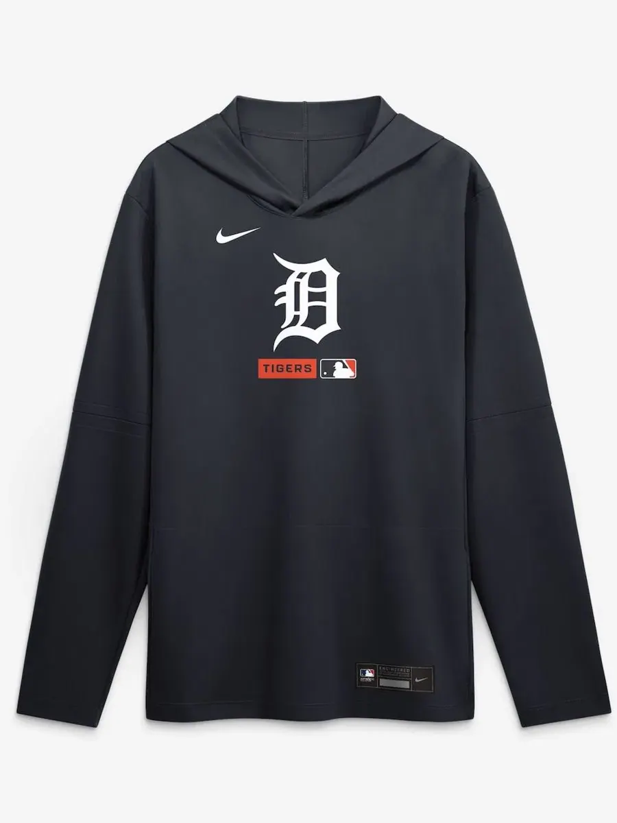 Футболка-худи с длинным рукавом, с капюшоном, с технологией Dri-FIT Nike — изображение 1 из 5, темно-синий