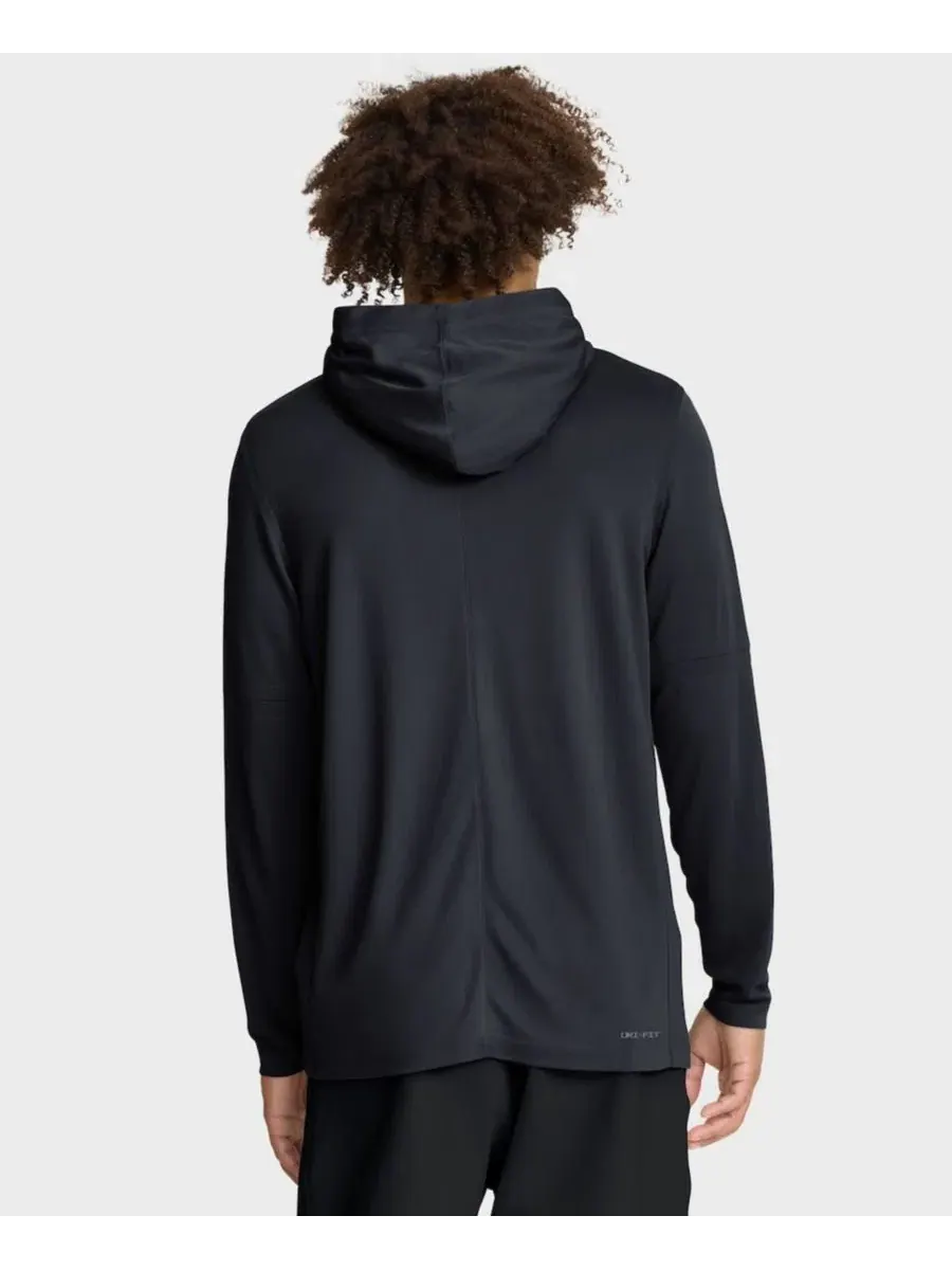 Футболка-худи с длинным рукавом, с капюшоном, с технологией Dri-FIT Nike — изображение 4 из 5, темно-синий