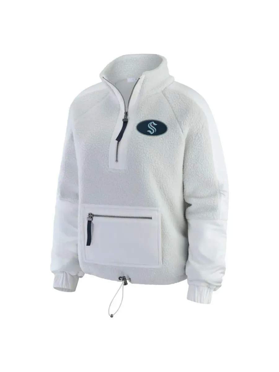 Женская флисовая куртка-четверть с молнией Polar Fleece Quarter-Zip Jacket WEAR by Erin Andrews — изображение 3 из 3, серый