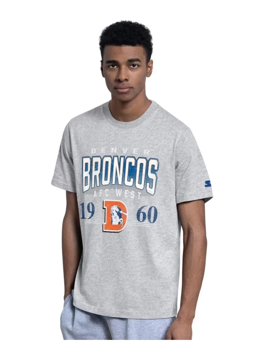Комплект футболок с принтом Denver Broncos Throwback Logo Starter — изображение 4 из 4, серый