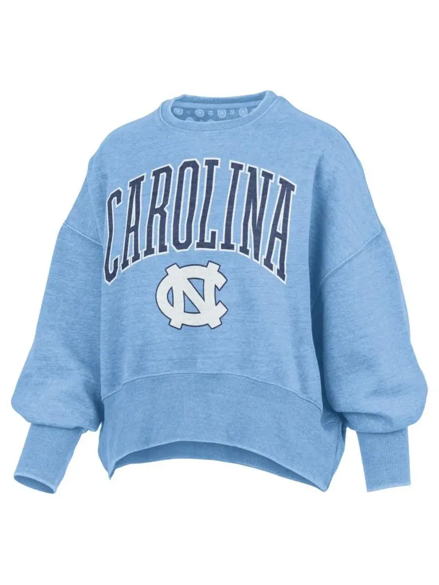 Свитшот оверсайз с флисовой подкладкой North Carolina Tar Heels Pressbox — изображение 3 из 3, светлый синий