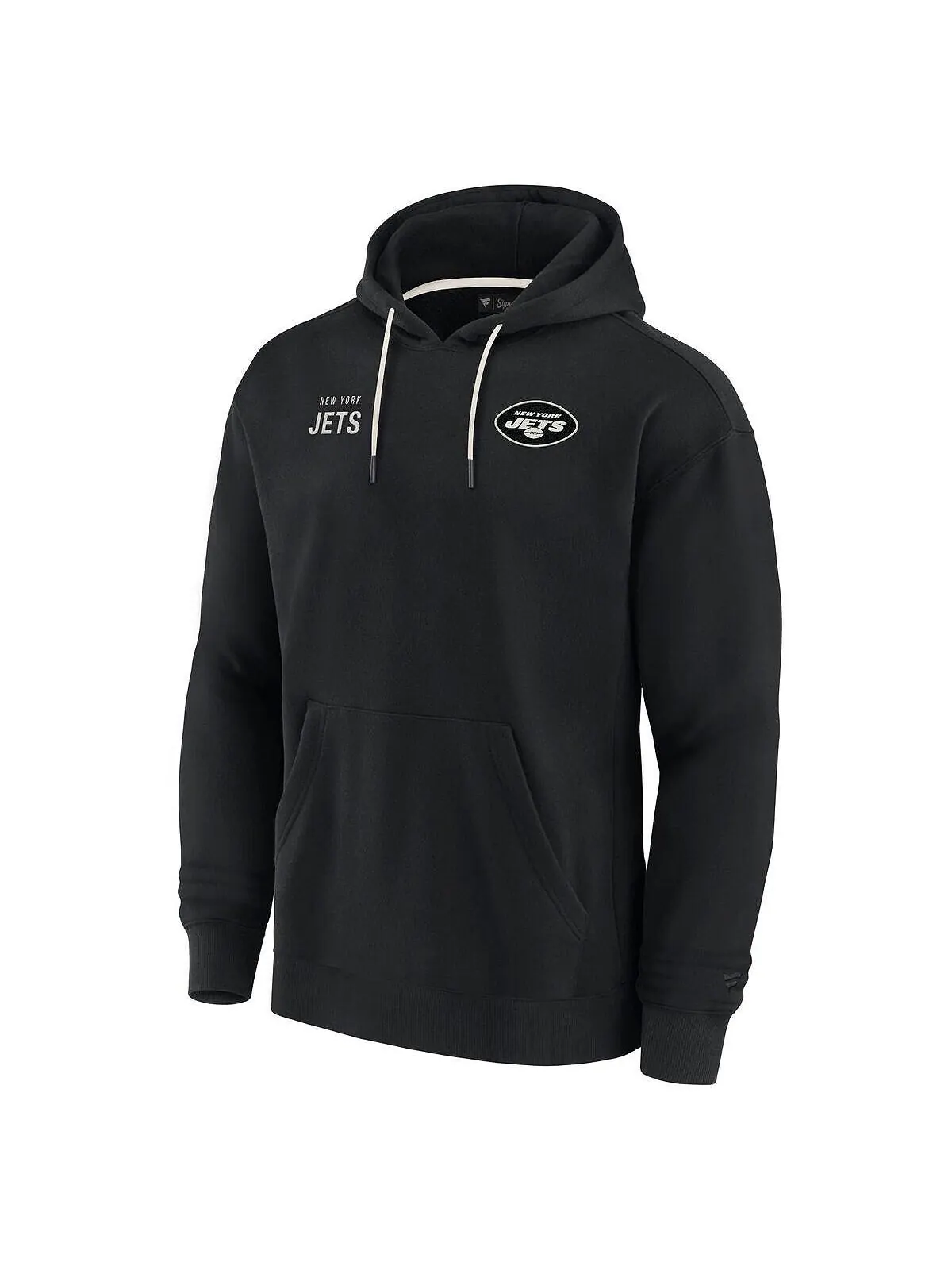 Мужской и женский черный супермягкий флисовый пуловер с капюшоном New York Jets Fanatics Signature — изображение 3 из 3
