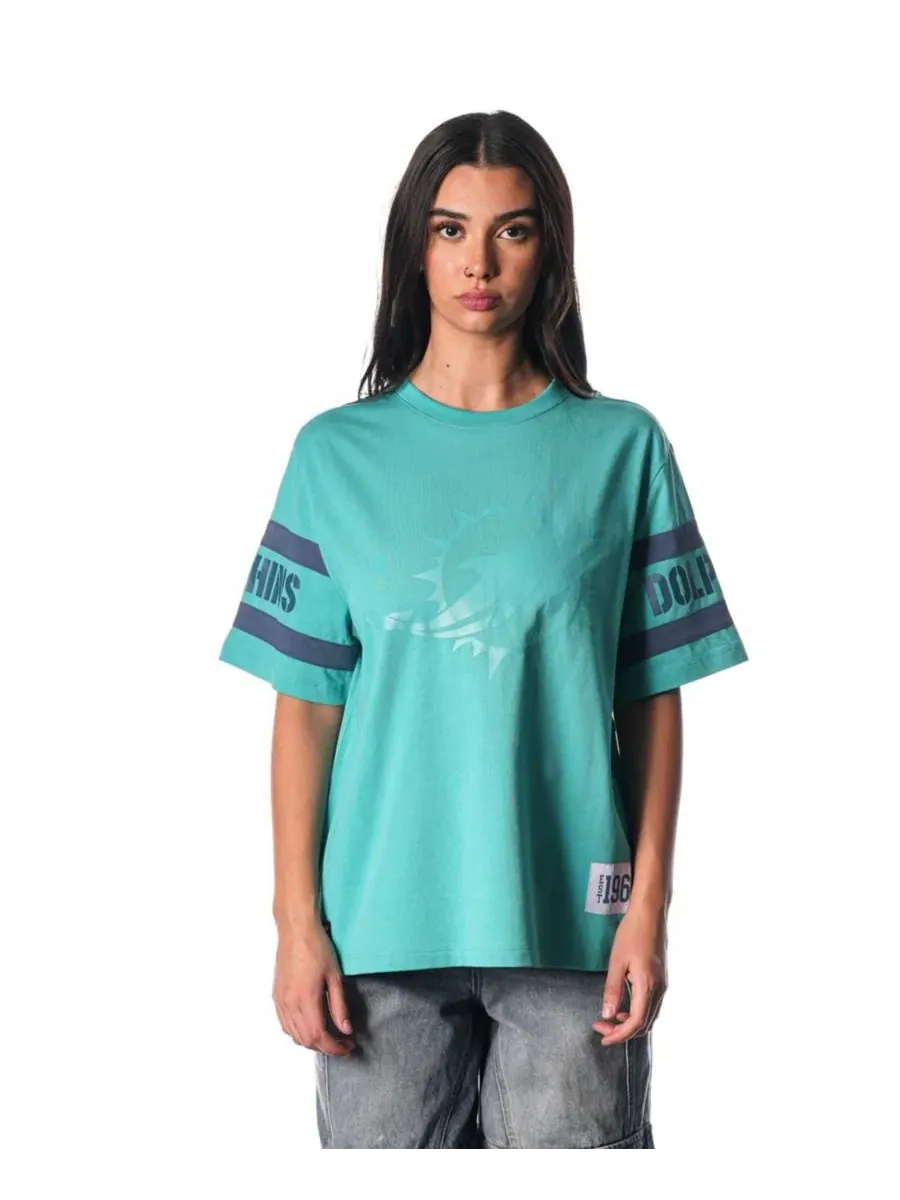 Футболка свободного кроя с принтом Drop Shoulder The Wild Collective — изображение 1 из 2, голубой
