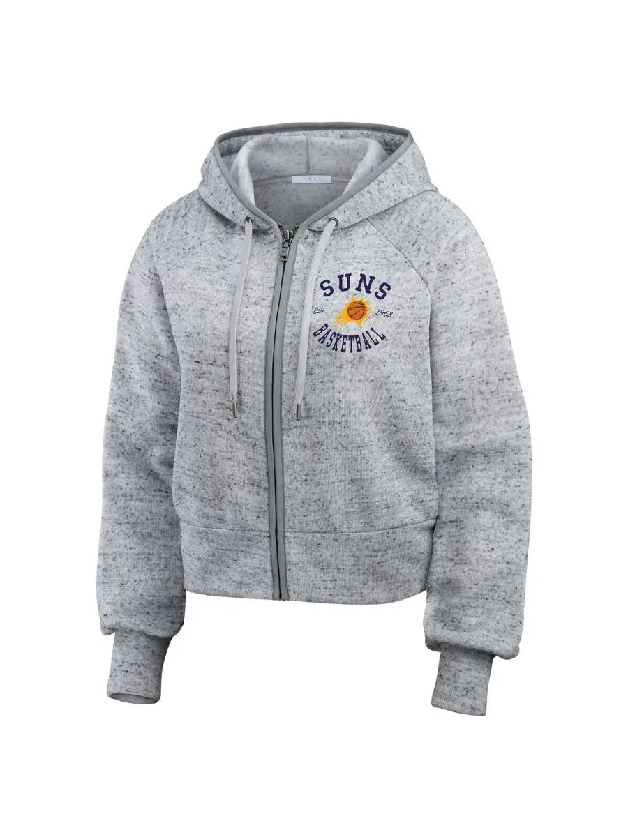 Худи женское с капюшоном на молнии Speckled Radiator WEAR by Erin Andrews — изображение 2 из 3, серый