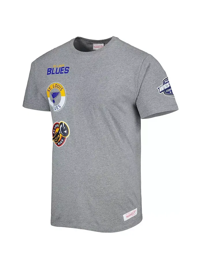Мужская футболка Heather Gray из коллекции St. Louis Blues City Collection Mitchell & Ness — изображение 2 из 2