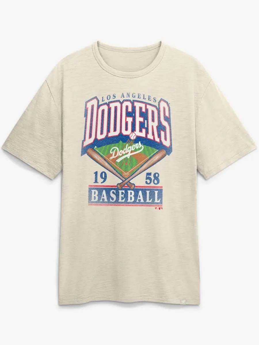 Футболка из джерси с винтажным принтом Los Angeles Dodgers Fanatics — изображение 2 из 5, бежевый