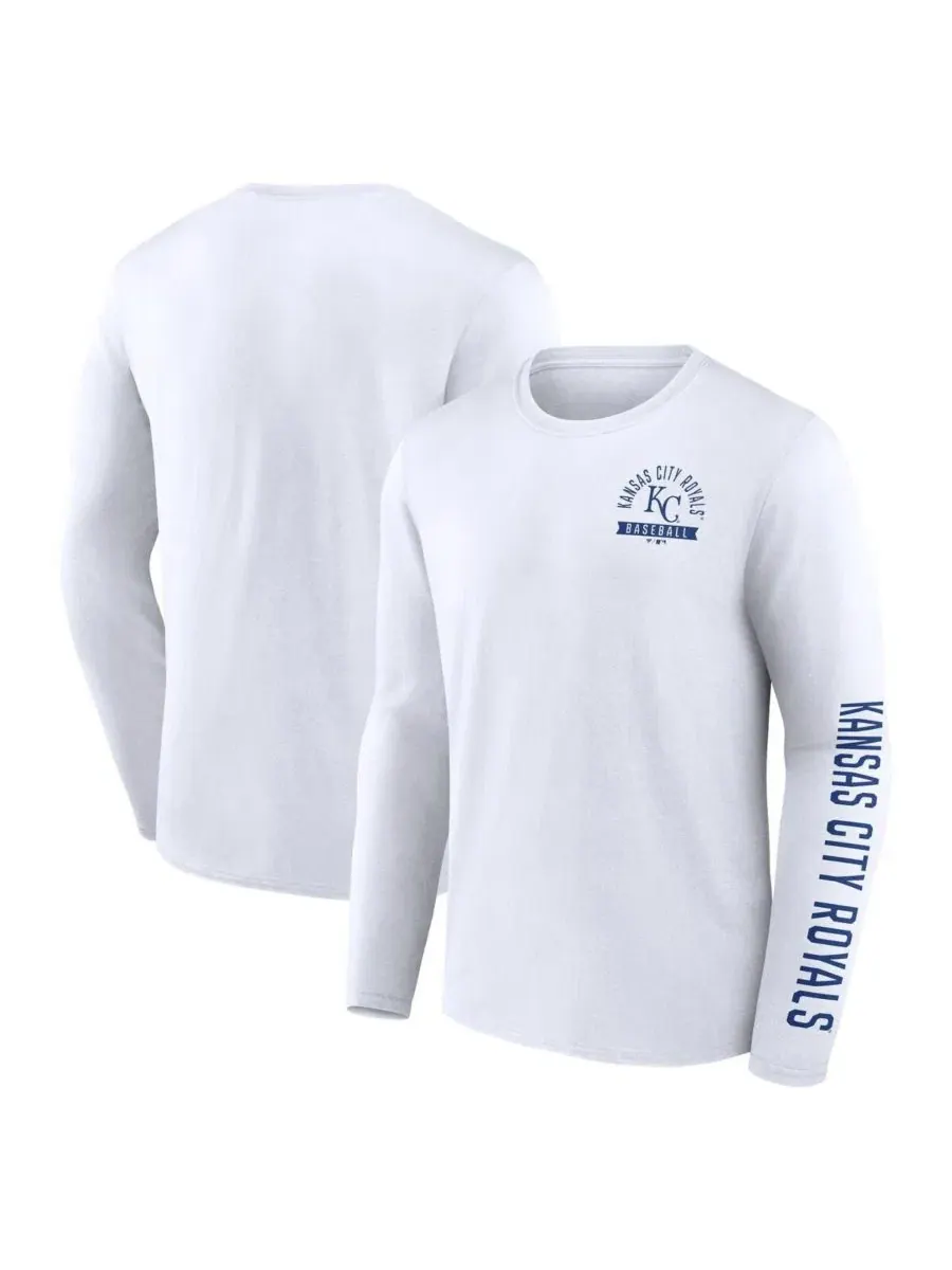 Футболка с длинным рукавом Kansas City Royals Press Box Fanatics — изображение 1 из 3, белый