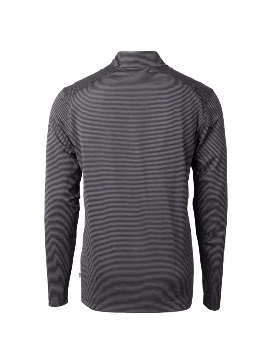 Мужской пуловер с 1/4-застежкой, с принтом Cutter & Buck — изображение 2 из 3, черный серый
