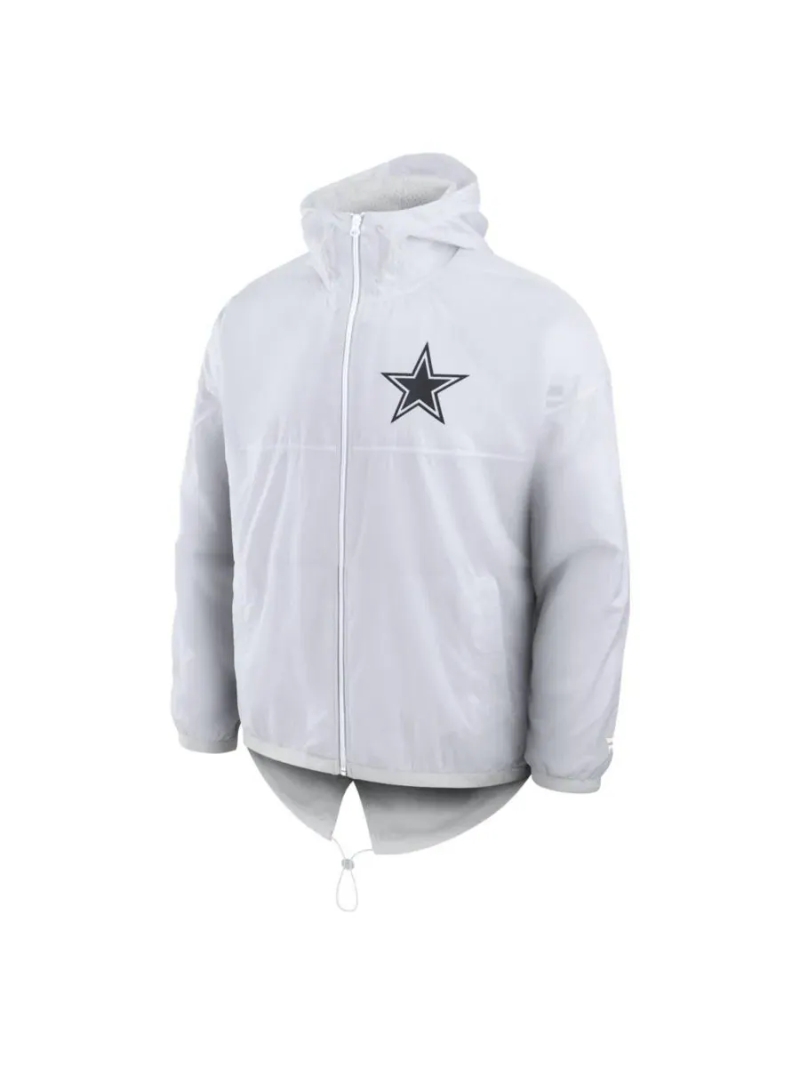 Ветровка с капюшоном Dallas Cowboys Type Play Down Full-Zip Fanatics — изображение 2 из 3, белый серый