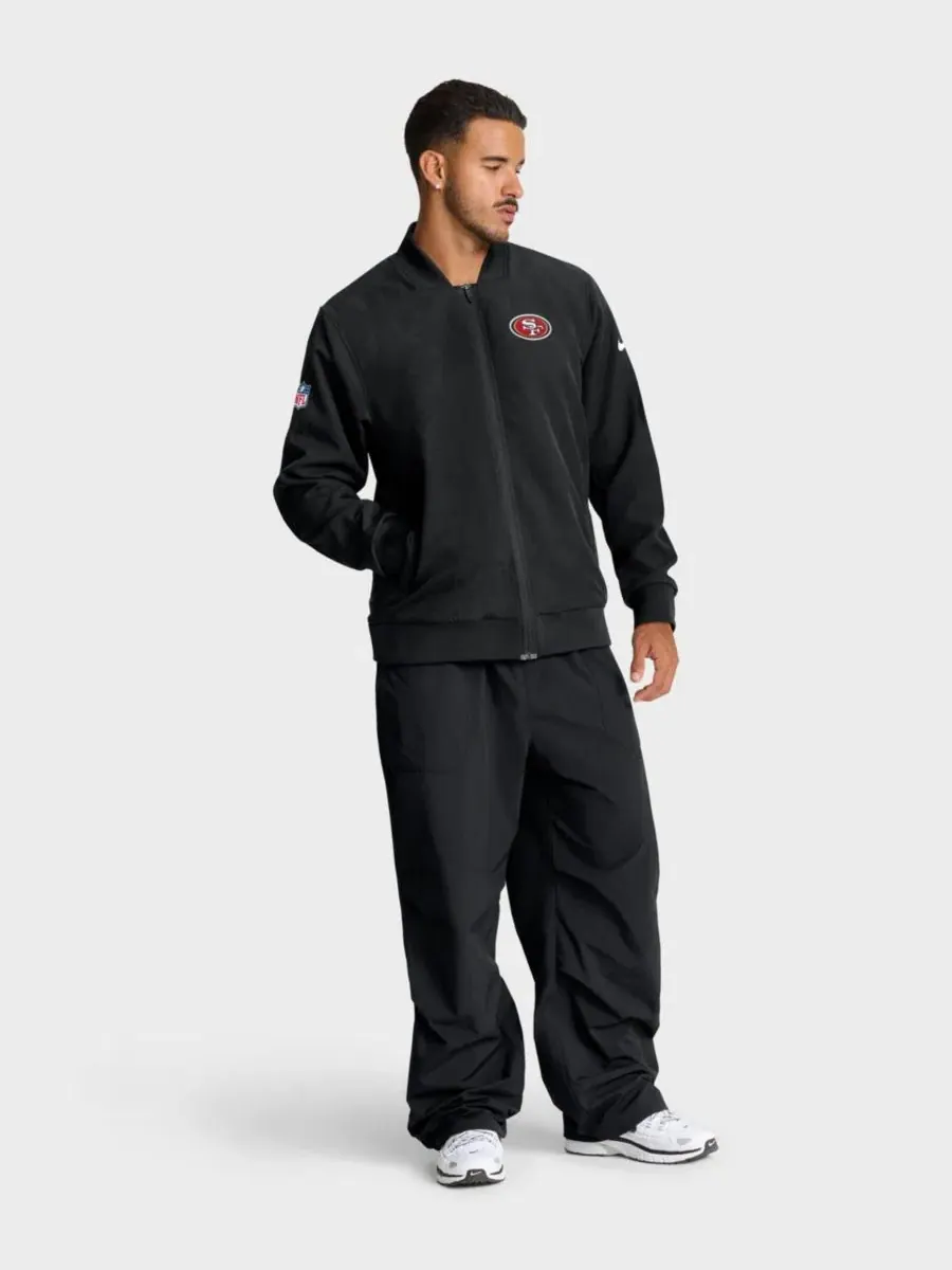 Куртка-бомбер с полной застежкой-молнией San Francisco 49ers Sideline Nike — изображение 4 из 5, черный