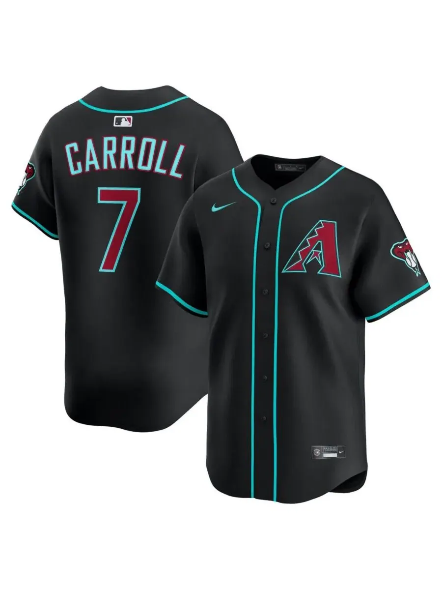 Мужская футболка-джерси с коротким рукавом Corbin Carroll Alternate Limited Player Nike — изображение 1 из 3, черный