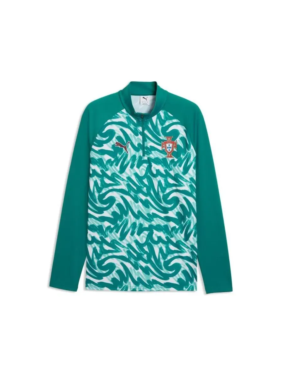 Свитшот с четверть-застежкой Pre-Match Puma — изображение 1 из 5, зеленый