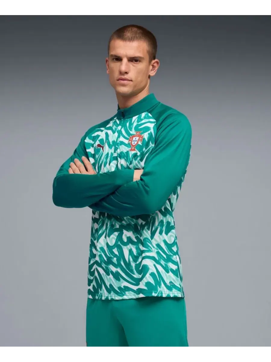 Свитшот с четверть-застежкой Pre-Match Puma — изображение 3 из 5, зеленый