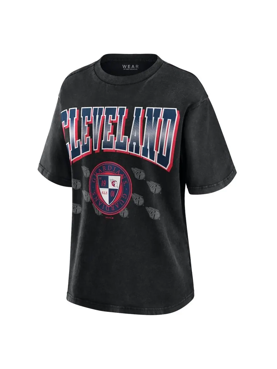 Футболка оверсайз с принтом Cleveland Guardians WEAR by Erin Andrews — изображение 2 из 3, черный