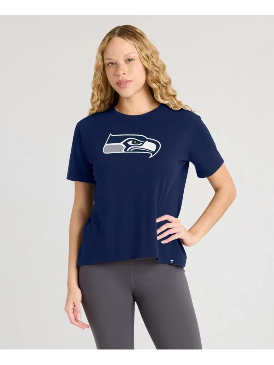 Футболка женская с принтом Seattle Seahawks Essential Legacy Fanatics — изображение 4 из 5, темно-синий